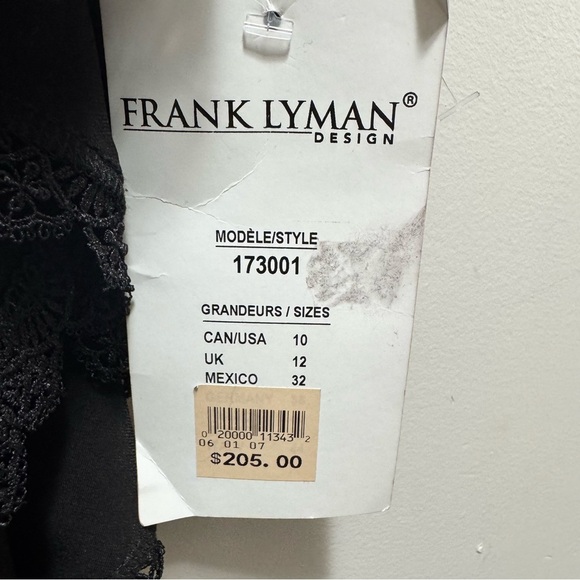 Frank Lyman Design Black Vneck Dress Size 10 NWT Brand New - Picture 9 of 12
